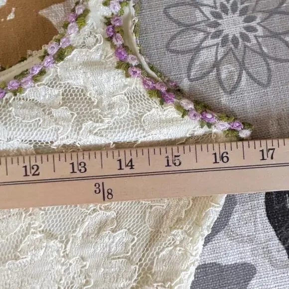 SOLD SOLD SOLD Vintage 90's Betsey Johnson LUXE Ivory Lace Slip Dress - Picture 12 of 15